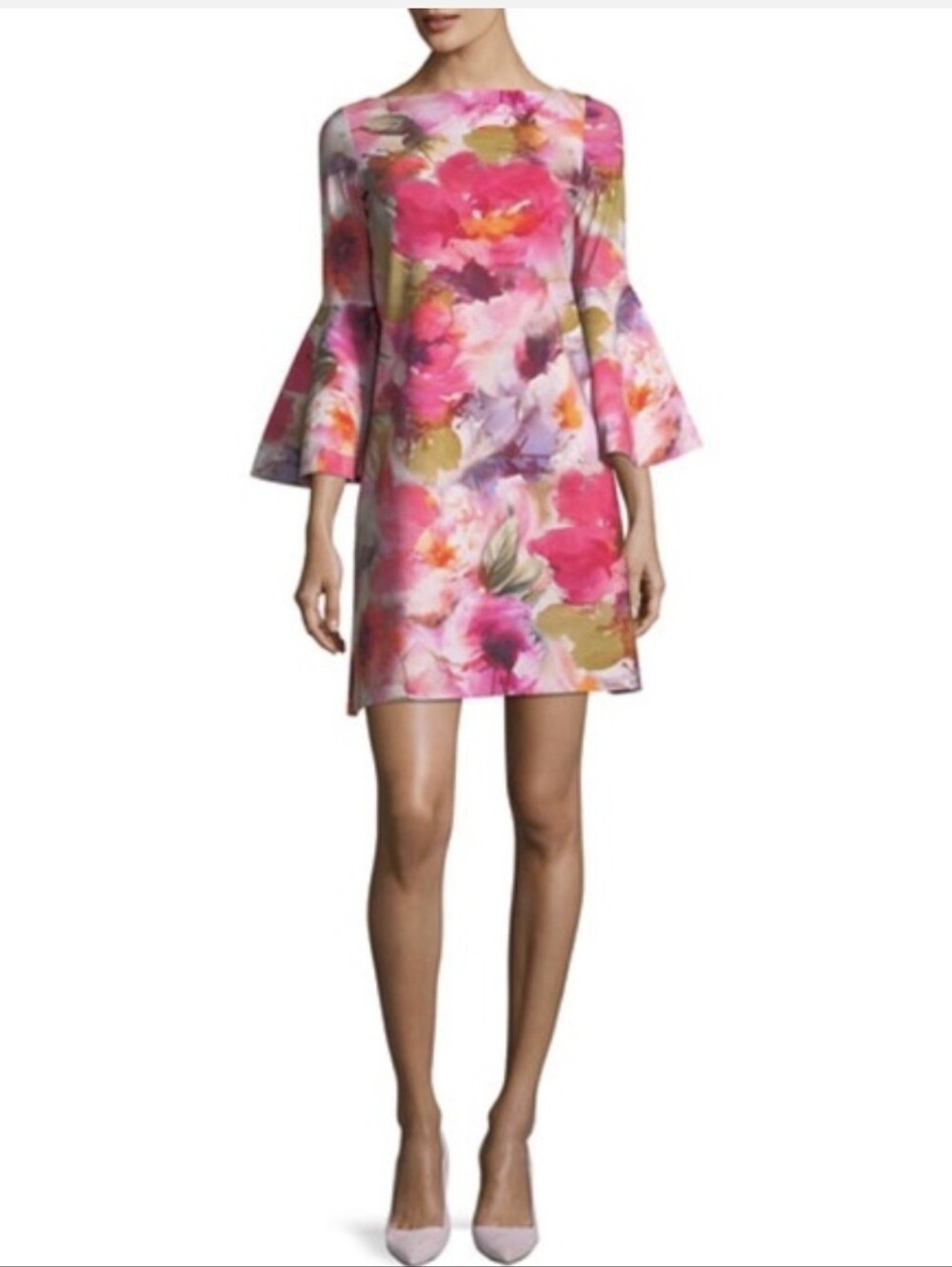 Chiara Boni La Petite Robe Natalia Bell Sleeve Dress (SZ 44)